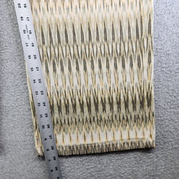 Chicos Travelers Pants Womens 1 Medium Yellow Striped Pull On Slinky Wide Leg - Picture 9 of 14